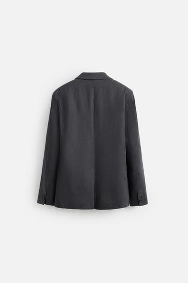 BLAZER COSTUME 100 % LIN - Gris foncé de Zara - Image 8