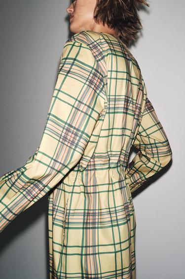 ROBE MI-LONGUE À CARREAUX ZW COLLECTION - Multicolore de Zara - Image 4