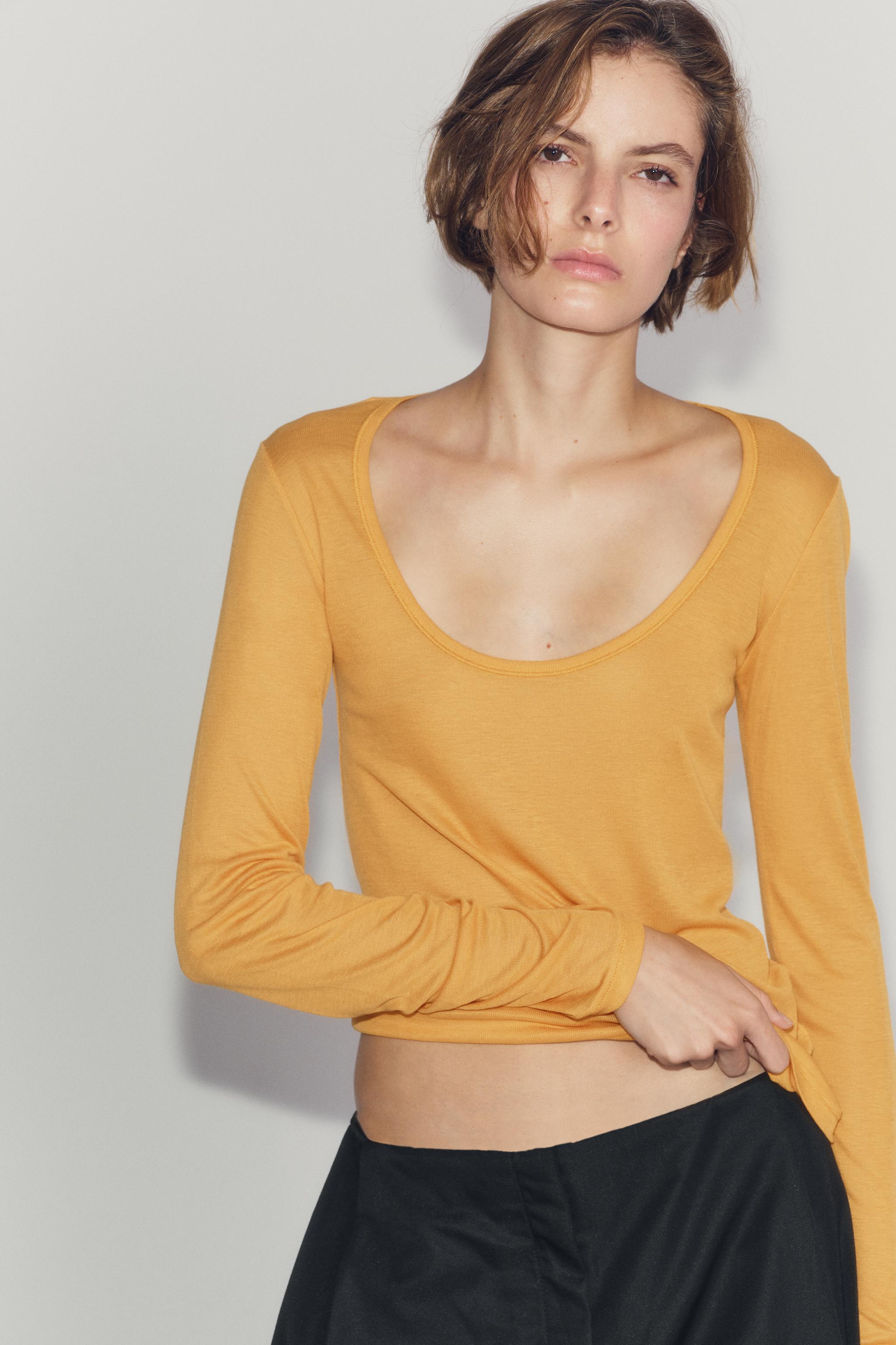 Zara BİSİKLET YAKA T-SHIRT görsel 2