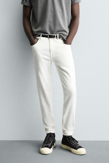 CROPPED SKINNY FIT JEANS - Oyster-white by Zara
