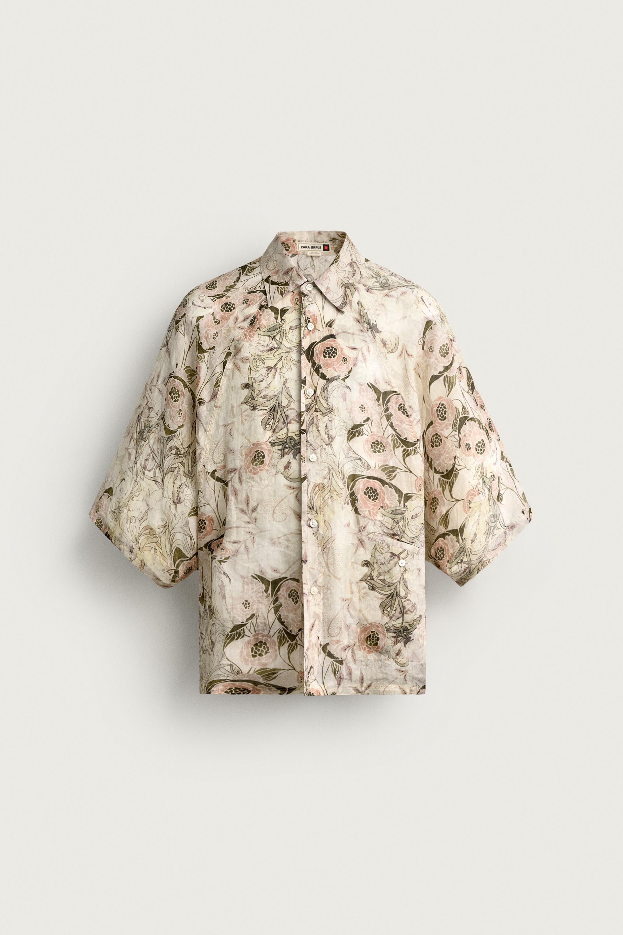 Zara Rngln Flwr Shrt görsel 7