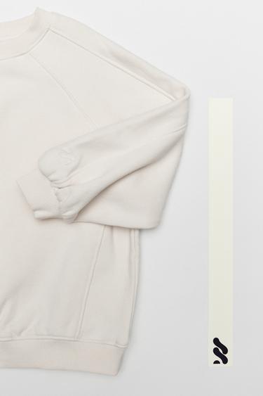 PLAIN SWEATSHIRT WITH SEAM DETAIL - Ecru by Zara - Image 6