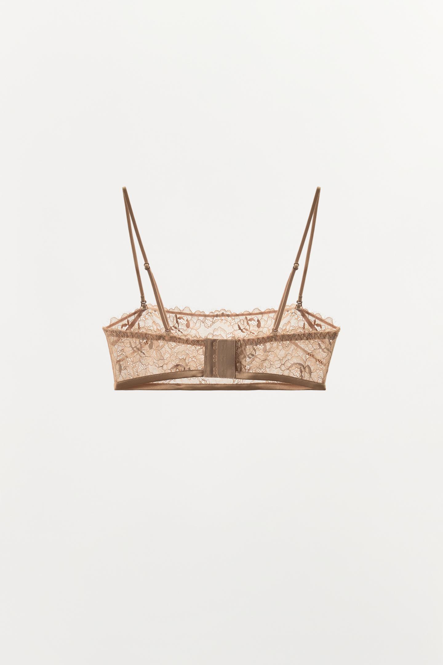 Бра-бандо, кружево — Zara, цвет: Бежевый розовый — фото 6