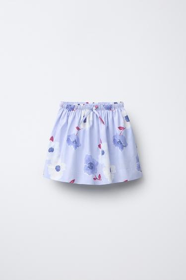 FLORAL BERMUDA SKORT - Light blue by Zara