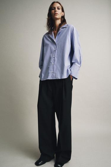 CHEMISE LISERÉS CONTRASTE ZW COLLECTION - Bleu / Blanc de Zara - Image 6