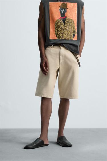 BAGGY FIT BERMUDA SHORTS © OTIS KWAME KYE QUAICOE - camel by Zara