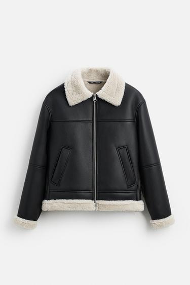 DOUBLE-FACED LEATHER EFFECT JACKET - Black by Zara - Image 6