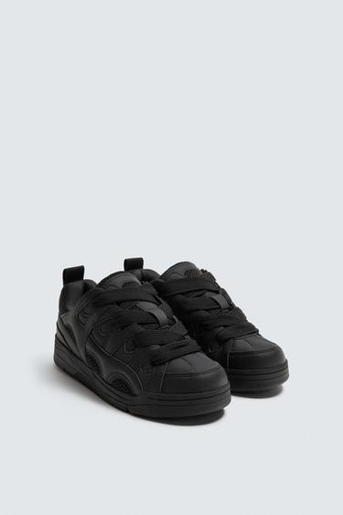 CHUNKY LACE TRAINERS - Black by Zara