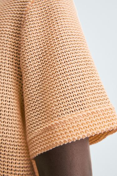 OPEN TEXTURED T-SHIRT - Tangerine by Zara - Image 5
