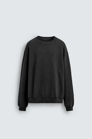SWEAT DÉLAVÉ EFFET CHEVRON - Anthracite foncé de Zara