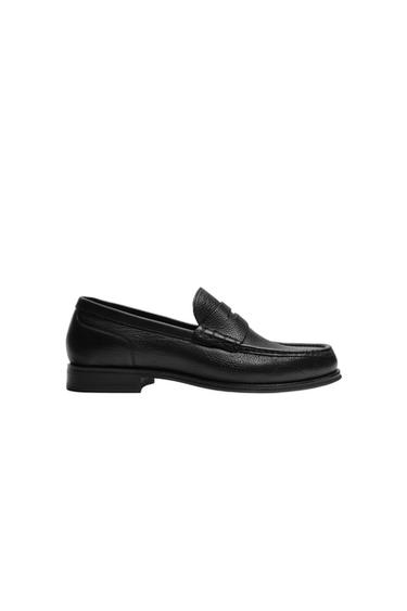 LEATHER PENNY LOAFERS - Black by Zara