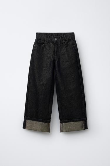 JEANS BALLOON BRILLOS - Negro de Zara - Imagen 0