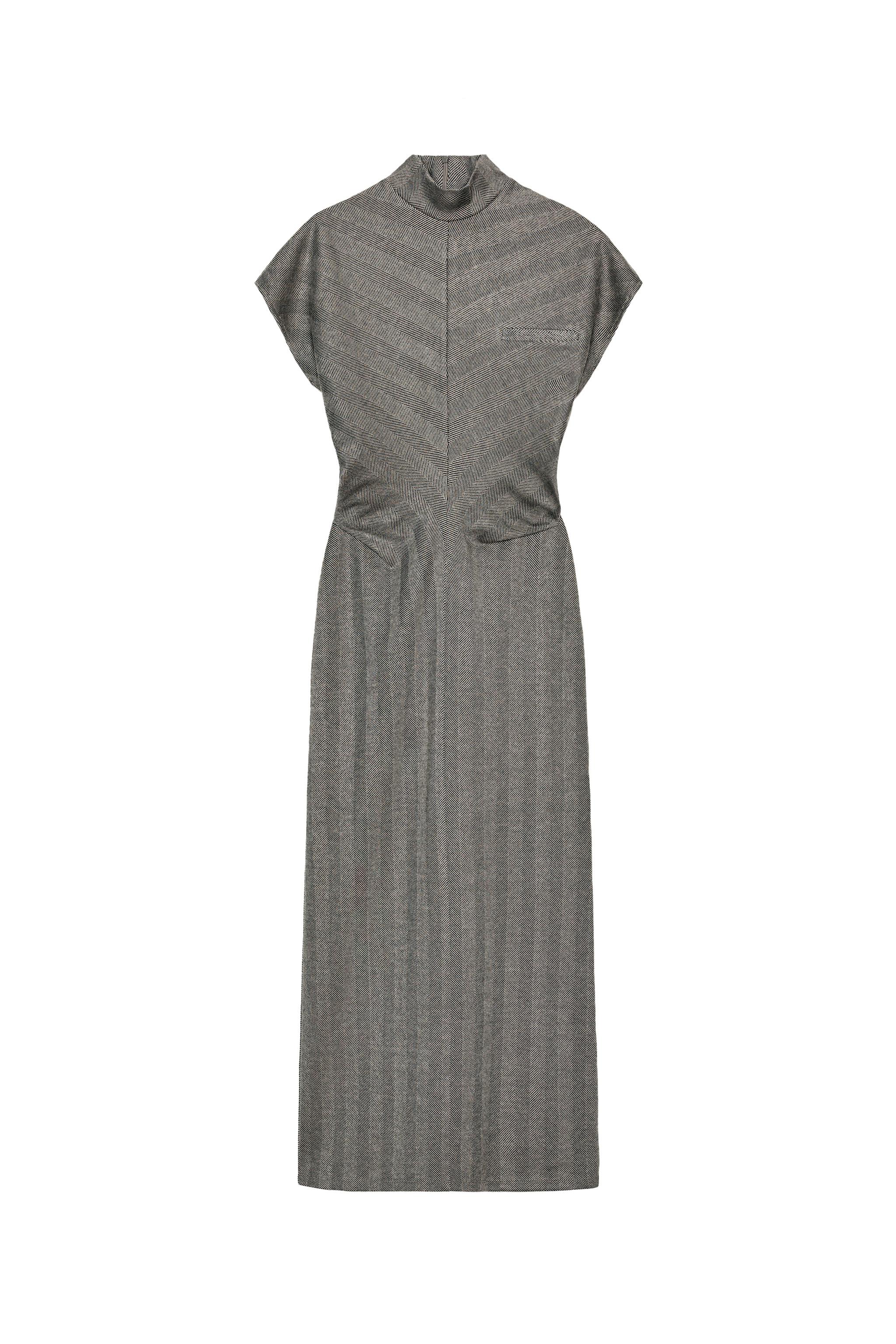 grey midi dress zara COMBINATION MIDI DRESS - Mid-gray