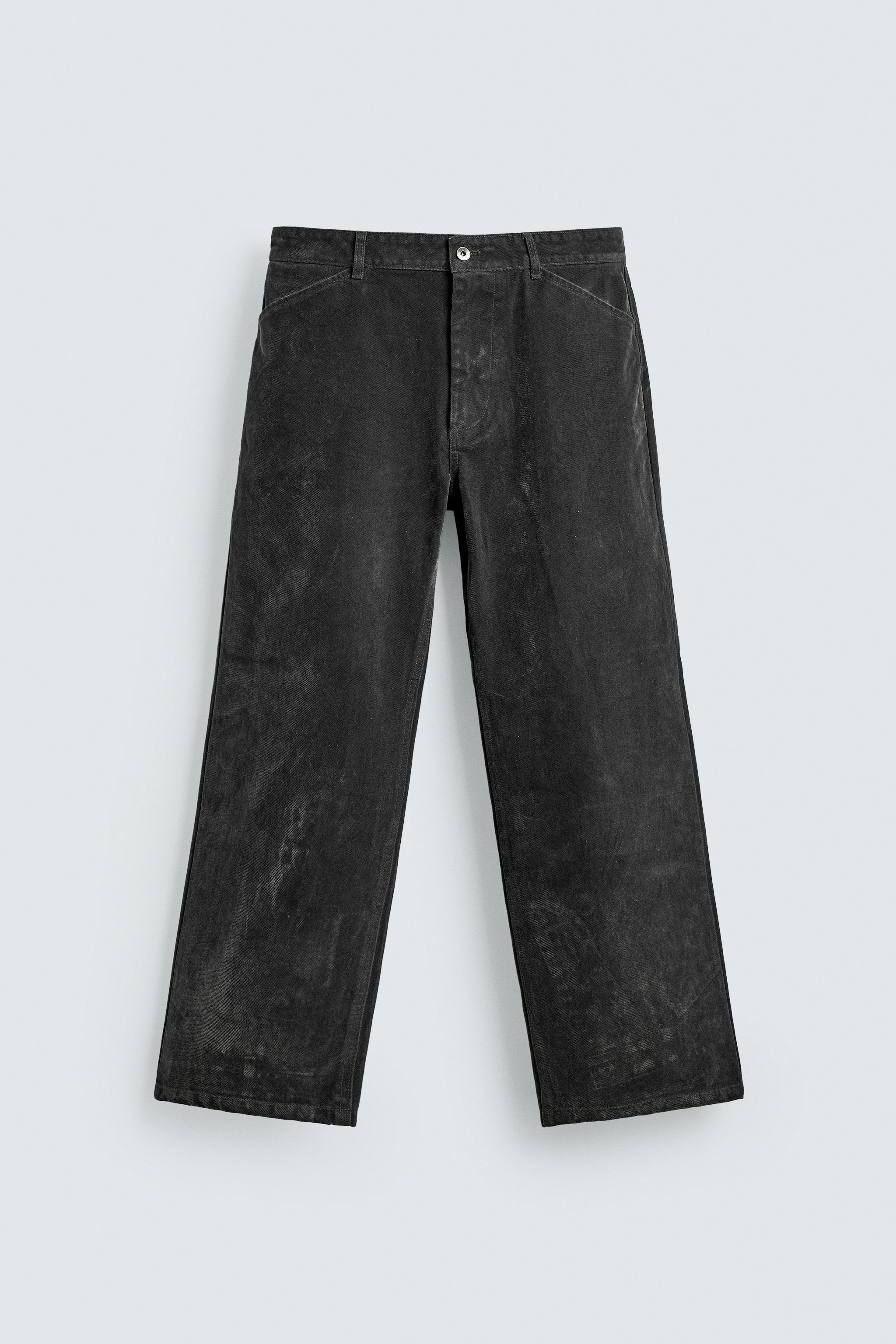 RELAXED FIT FLOCKED PANTS