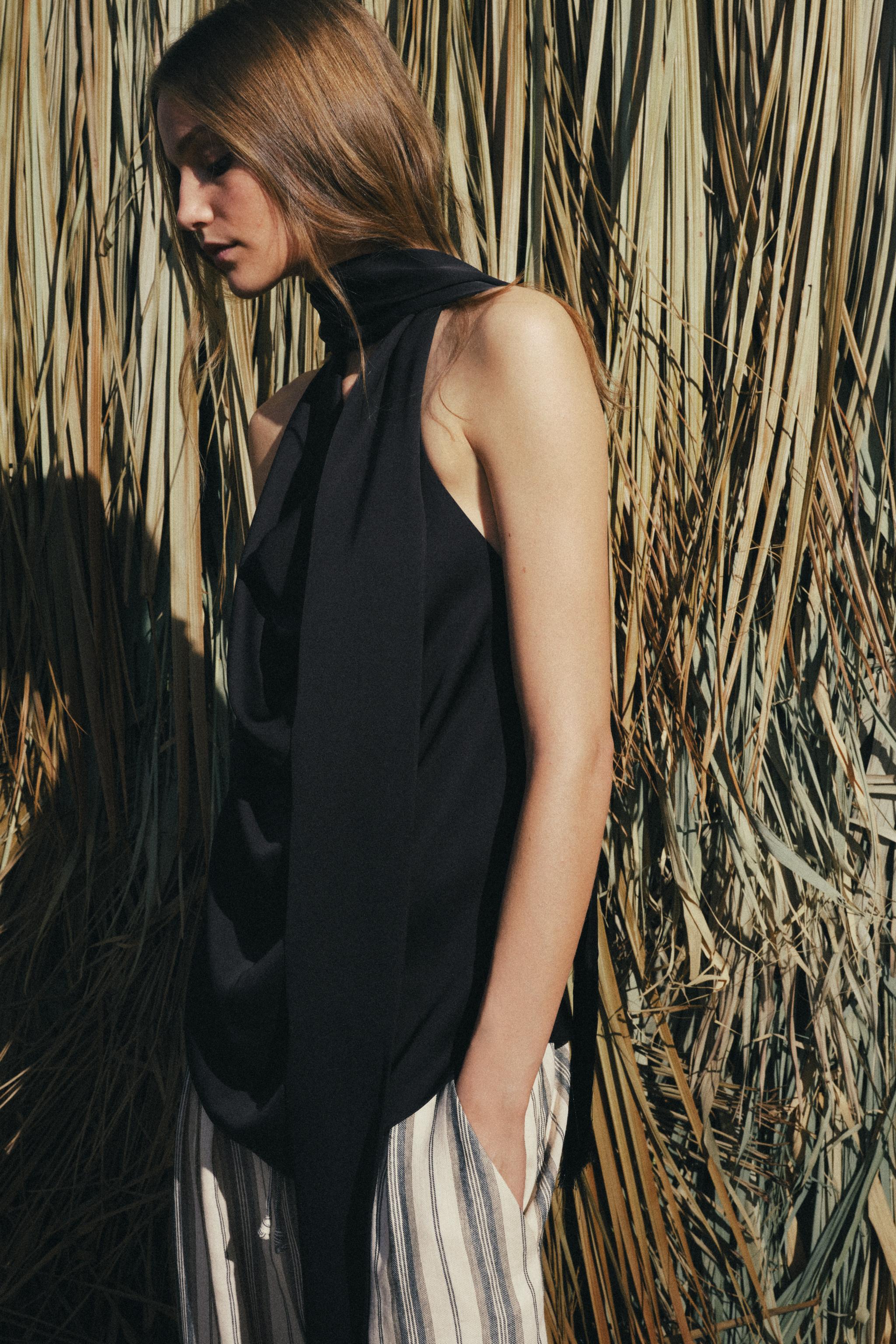 TOP HALTER FOULARD FRANGES ZW COLLECTION