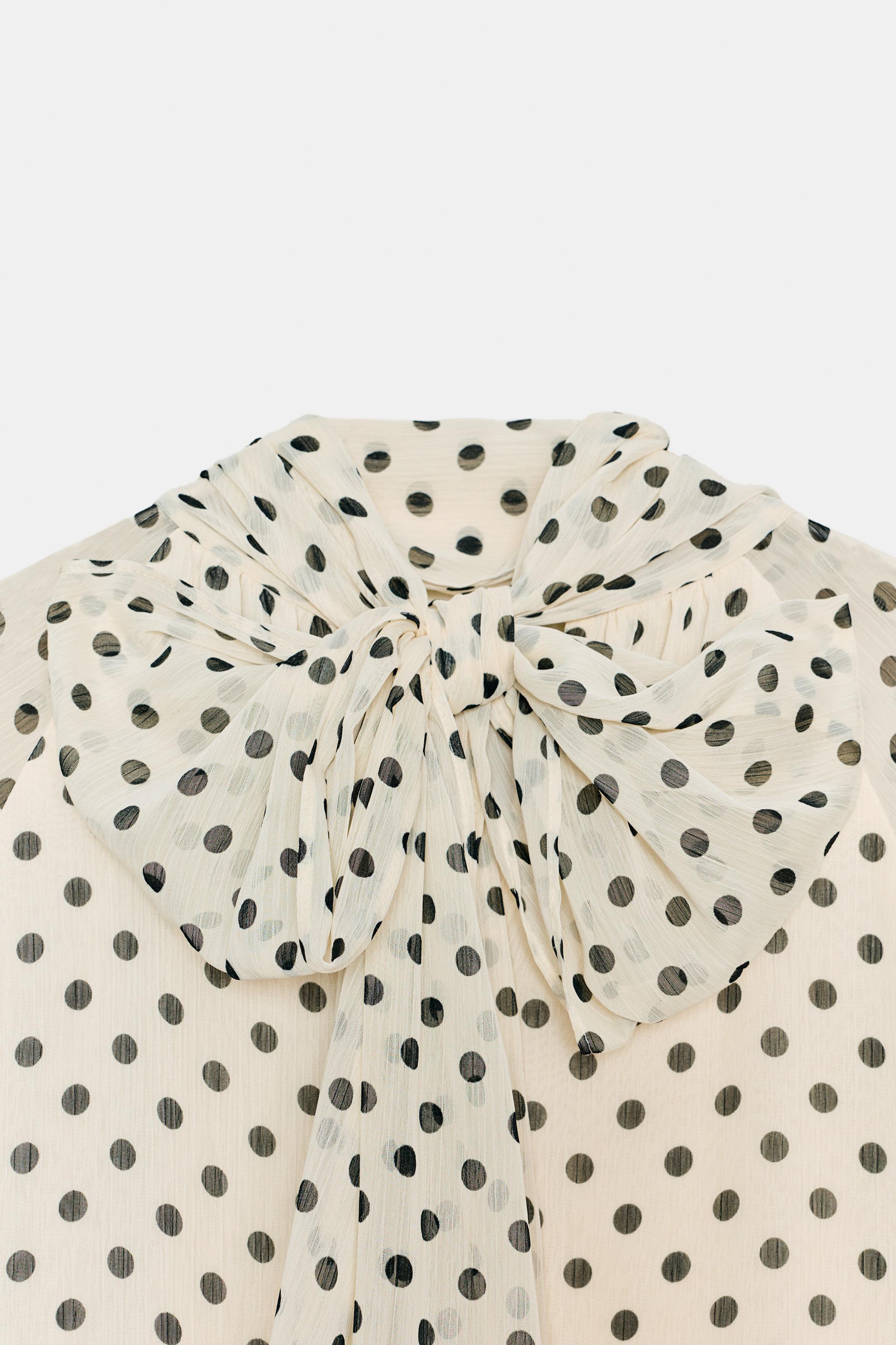 POLKA DOT BLOUSE WITH BOW