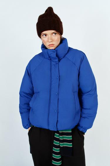 WATER-REPELLENT CHECKED SHORT ANORAK — Bluish 2