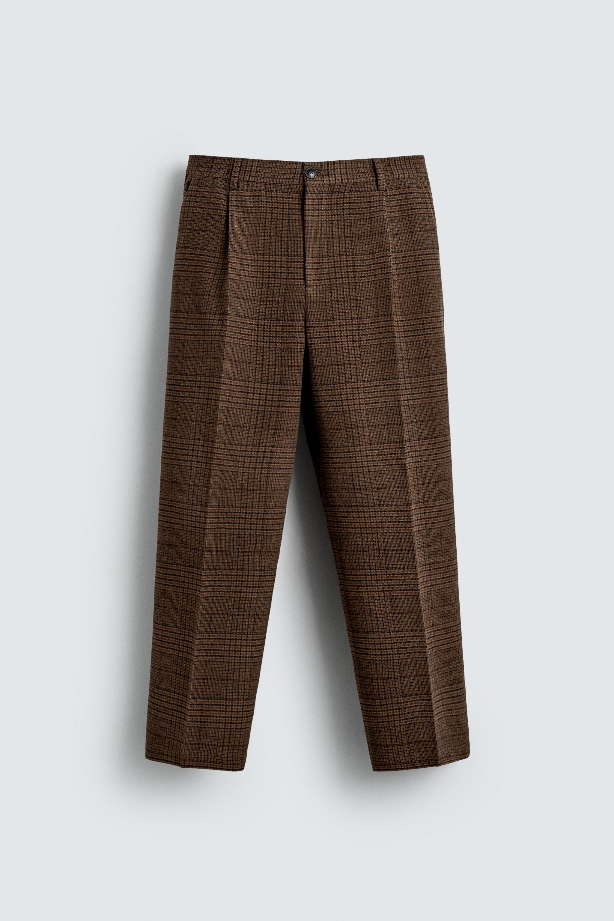PLAID SUIT PLEATED PANTS