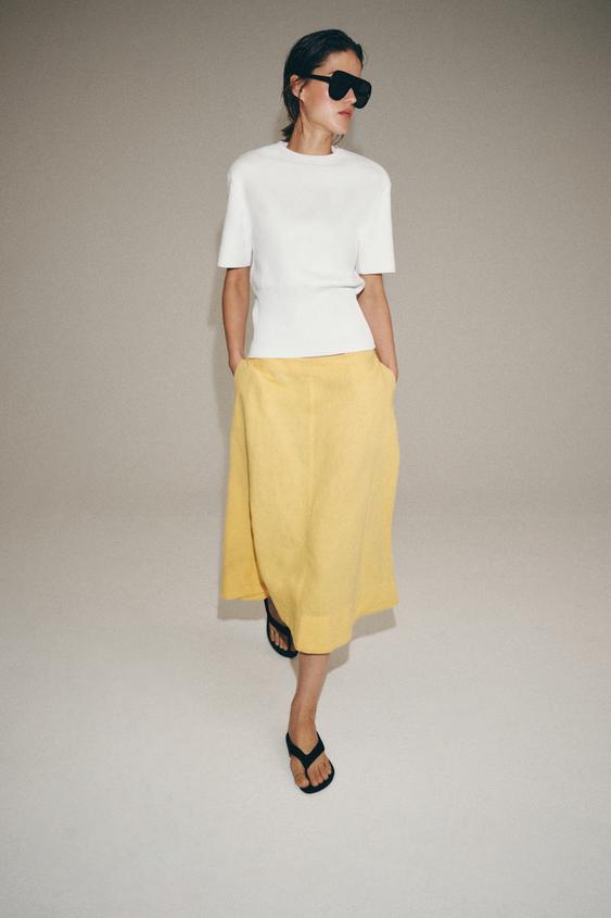 ZW COLLECTION LINEN BLEND MIDI SKIRT from Zara - $69.90