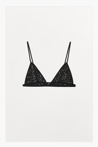 Zara STRUCTURE TRIANGLE BRA - Black