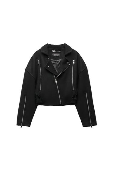 ZW COLLECTION MANTECO WOOL BIKER JACKET
