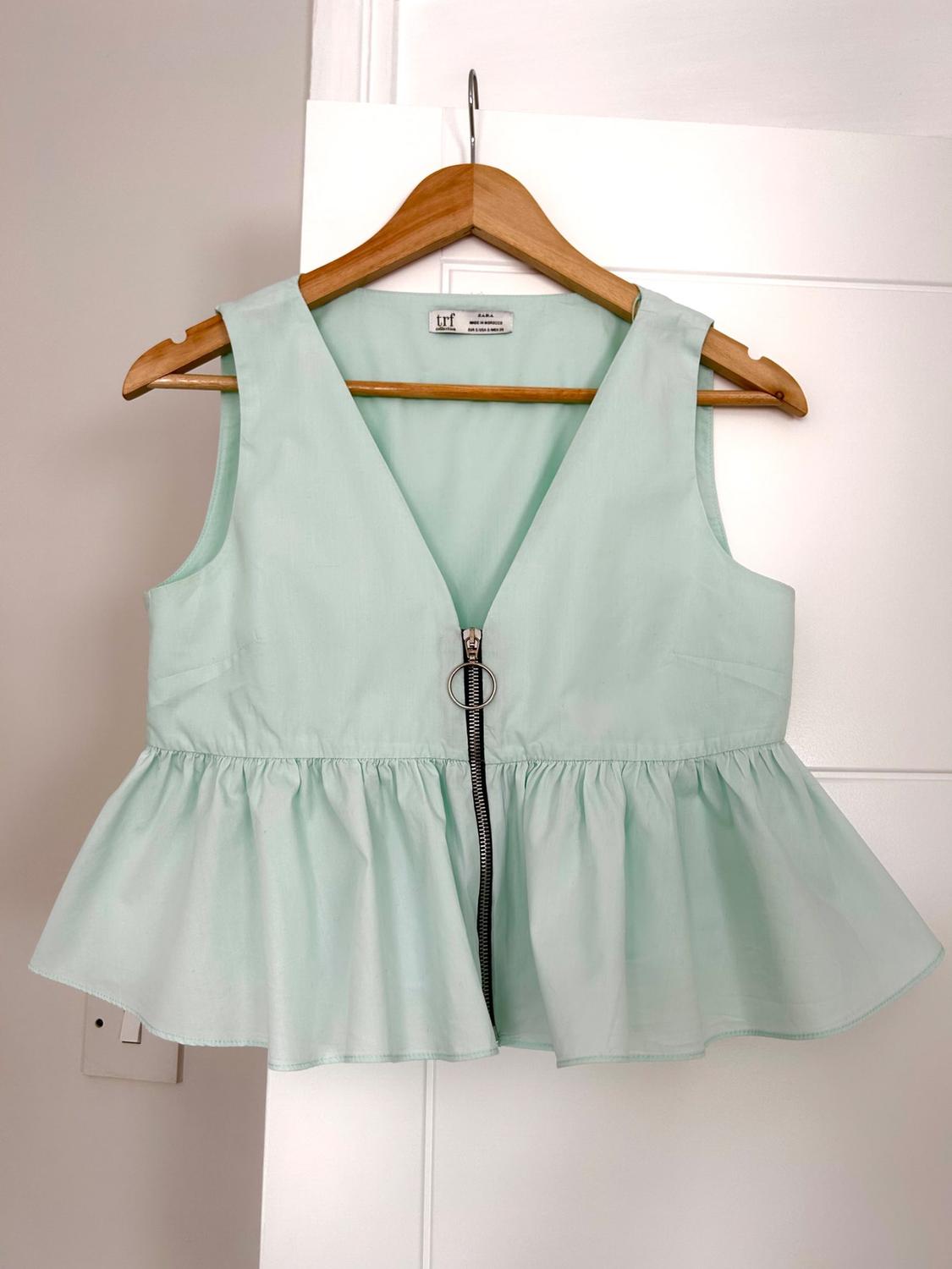 POPLIN TOP WITH ZIP DETAIL