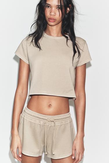 T-SHIRT COURT EFFET DÉLAVÉ - Pierre de Zara