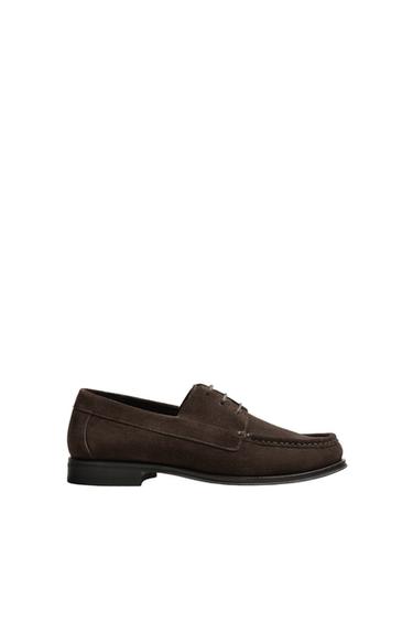 MOCASSINI NAVY IN PELLE - Marrone di Zara