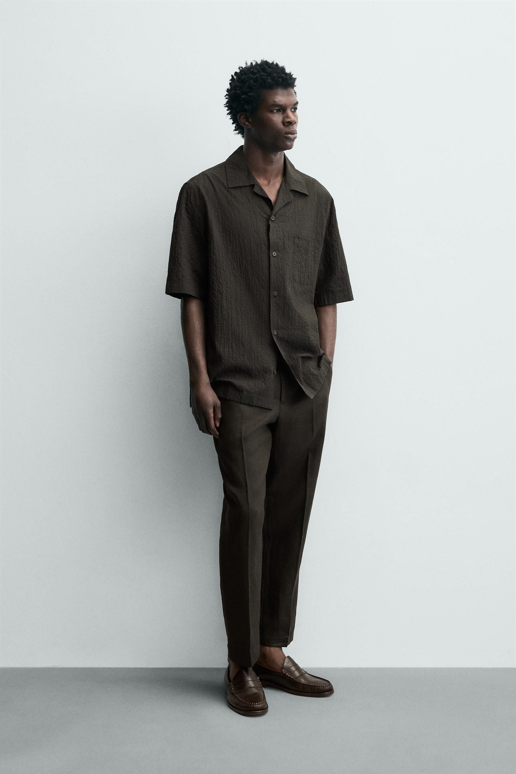 SEERSUCKER COMFORT SHIRT - Brown | ZARA United States