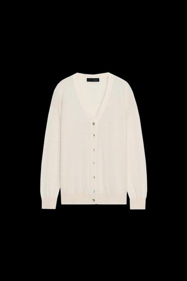 CHAQUETA 100% LANA ESCOTE PICO - Crudo de Zara - Imagen 0