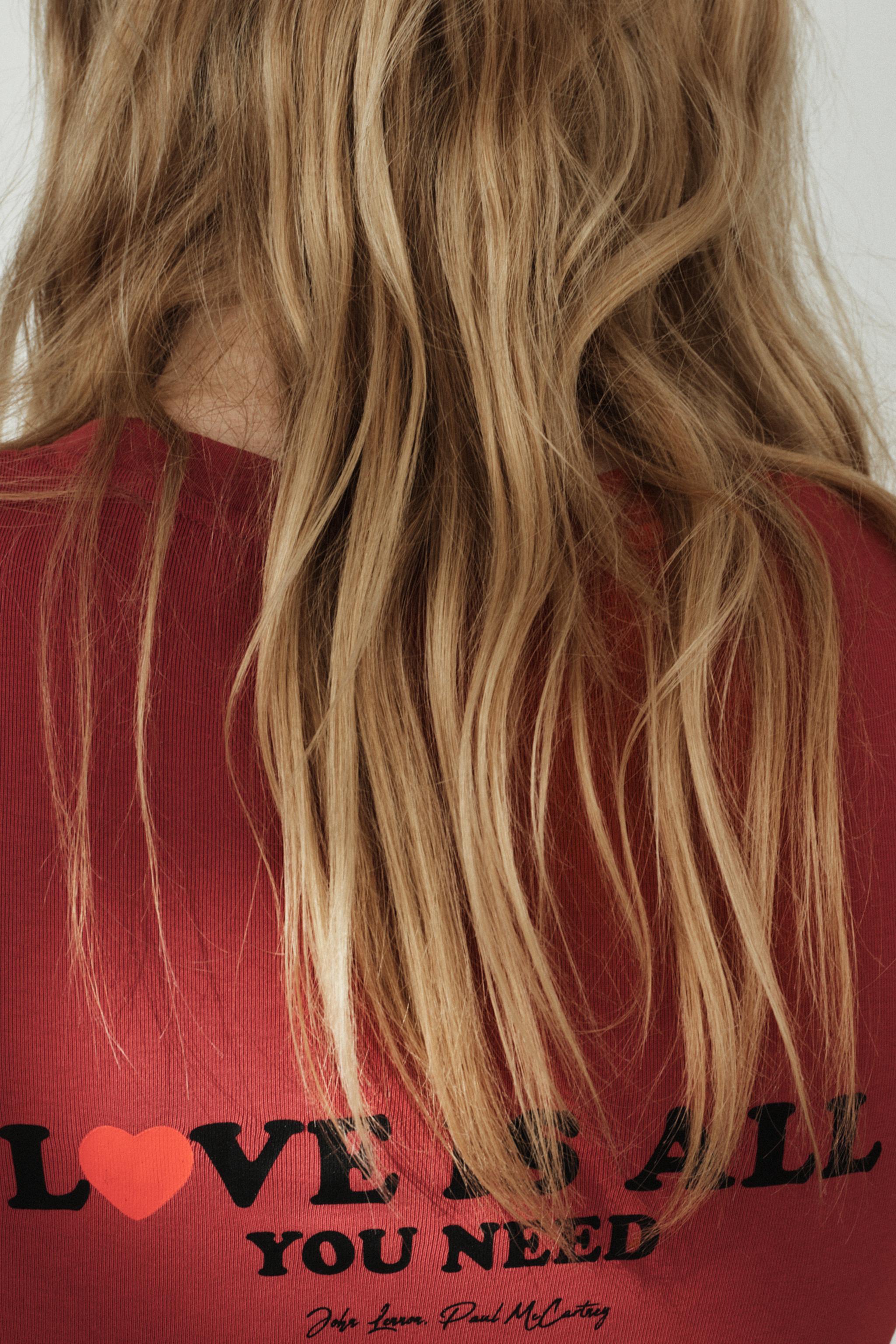 FRONT TEXT T-SHIRT - Red | ZARA United States