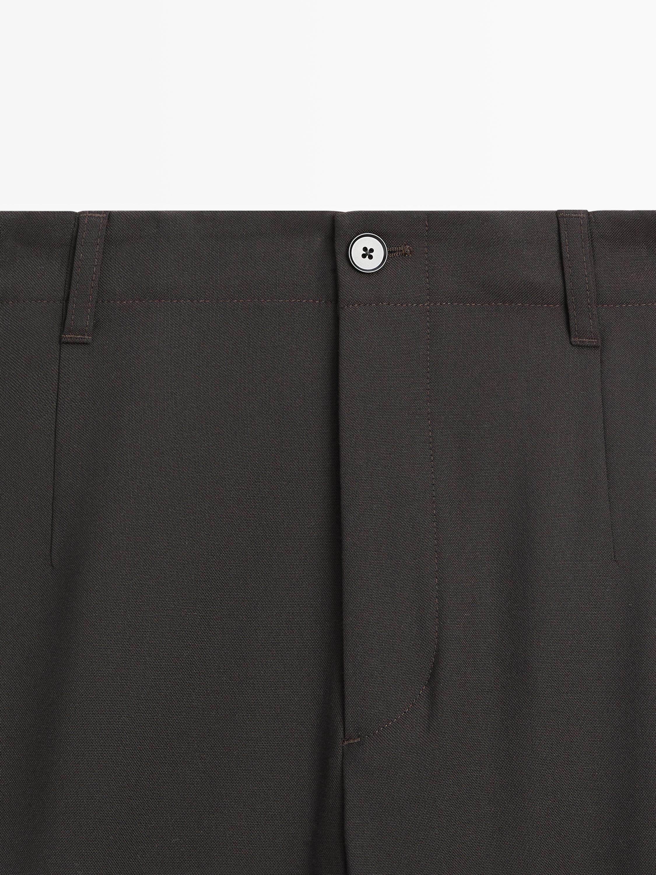 Cool wool textured trousers