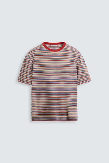 STRIPED KNIT T-SHIRT - Multicoloured by Zara