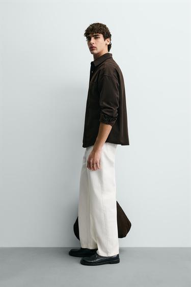 CHEMISE FLUIDE COUPE DÉCONTRACTÉE - Marron foncé de Zara - Image 3