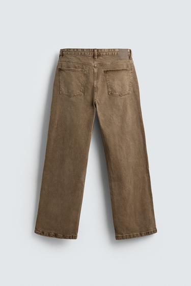 RELAXED FLARE FIT JEANS - Brown by Zara - Image 7