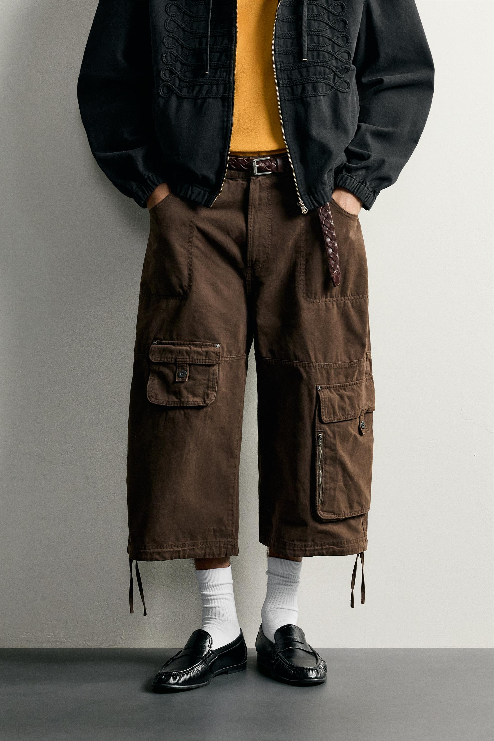 Zara RELAXED FIT KARGO JORTS görsel 2