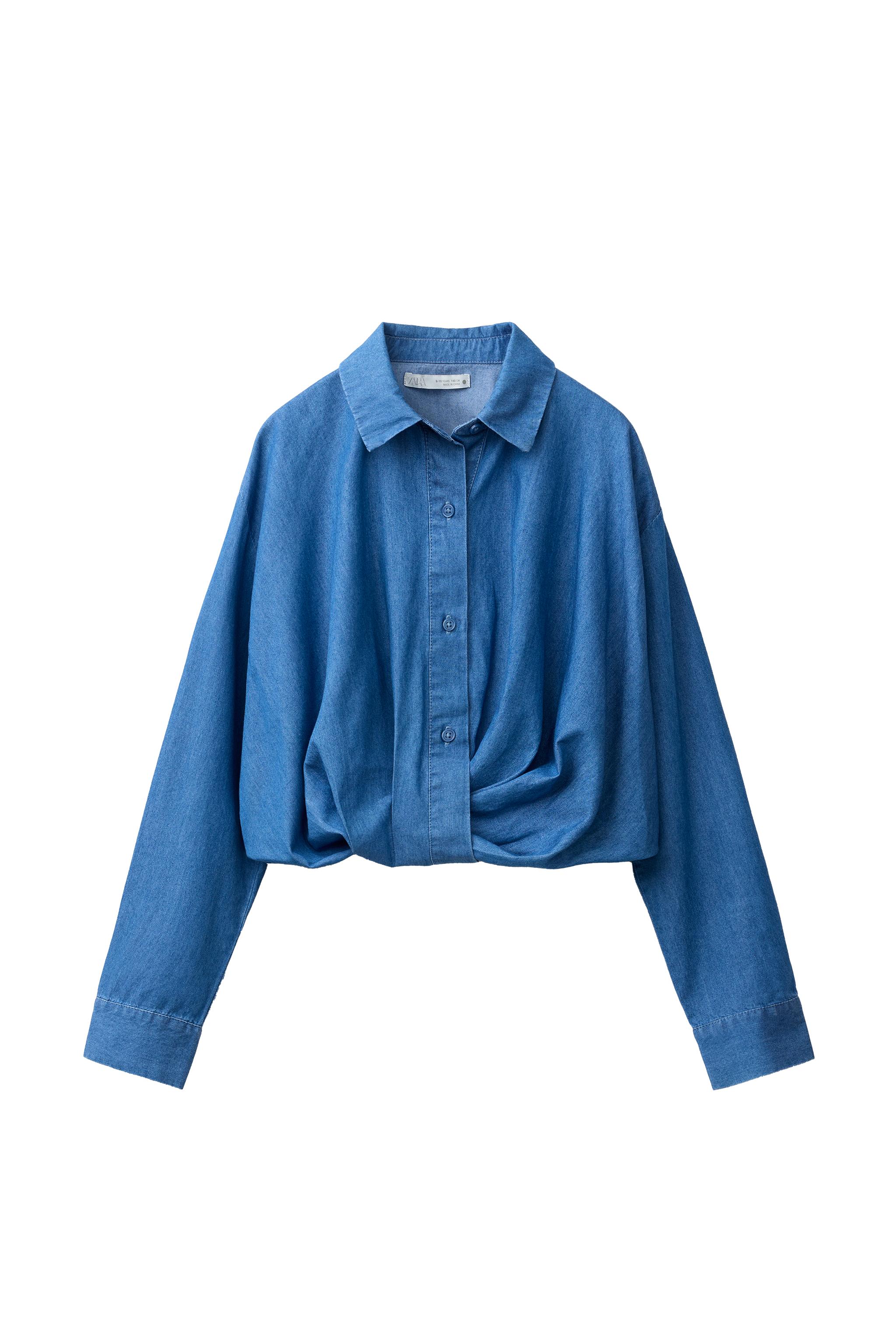 トップス soragjmt CROPPED SHIRT - Blue | ZARA South Africa
