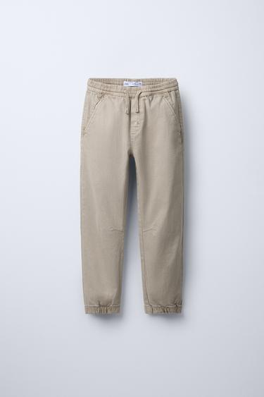 SUPER STRETCH JOGGER TROUSERS - Sand by Zara