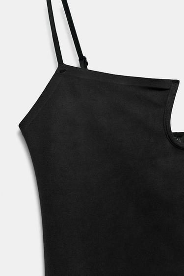 TOP POLYAMIDE À OUVERTURE - Noir de Zara - Image 6