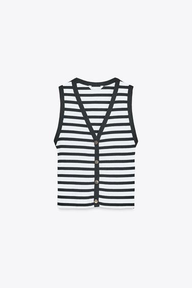 GILET RAYÉ BOUTONS ZARA - rayures de Zara - Image 4