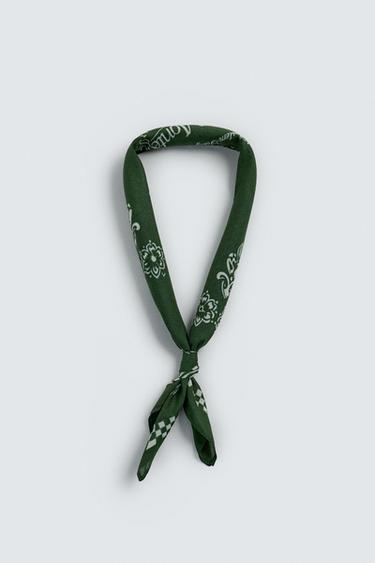 BANDANA À IMPRIMÉ GÉOMÉTRIQUE GRAPHIQUE - Vert de Zara - Image 3