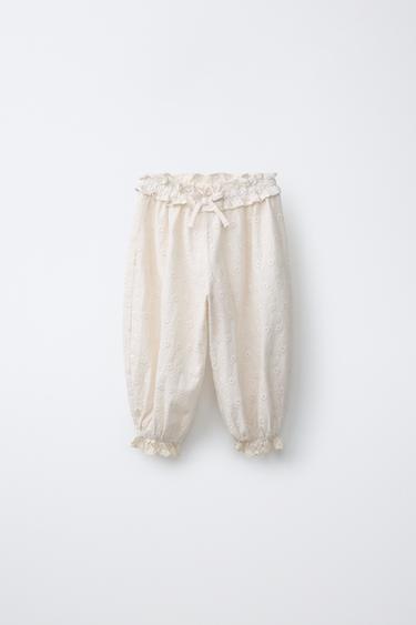 PANTALÓN JOGGER BORDADOS - Crudo de Zara - Imagen 0