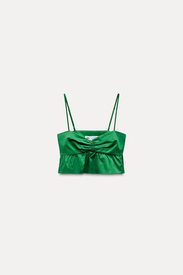 TOP CROP FRUNCES - Verde de Zara