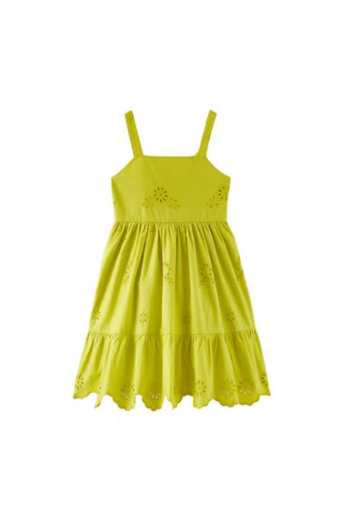 EMBROIDERED POPLIN DRESS