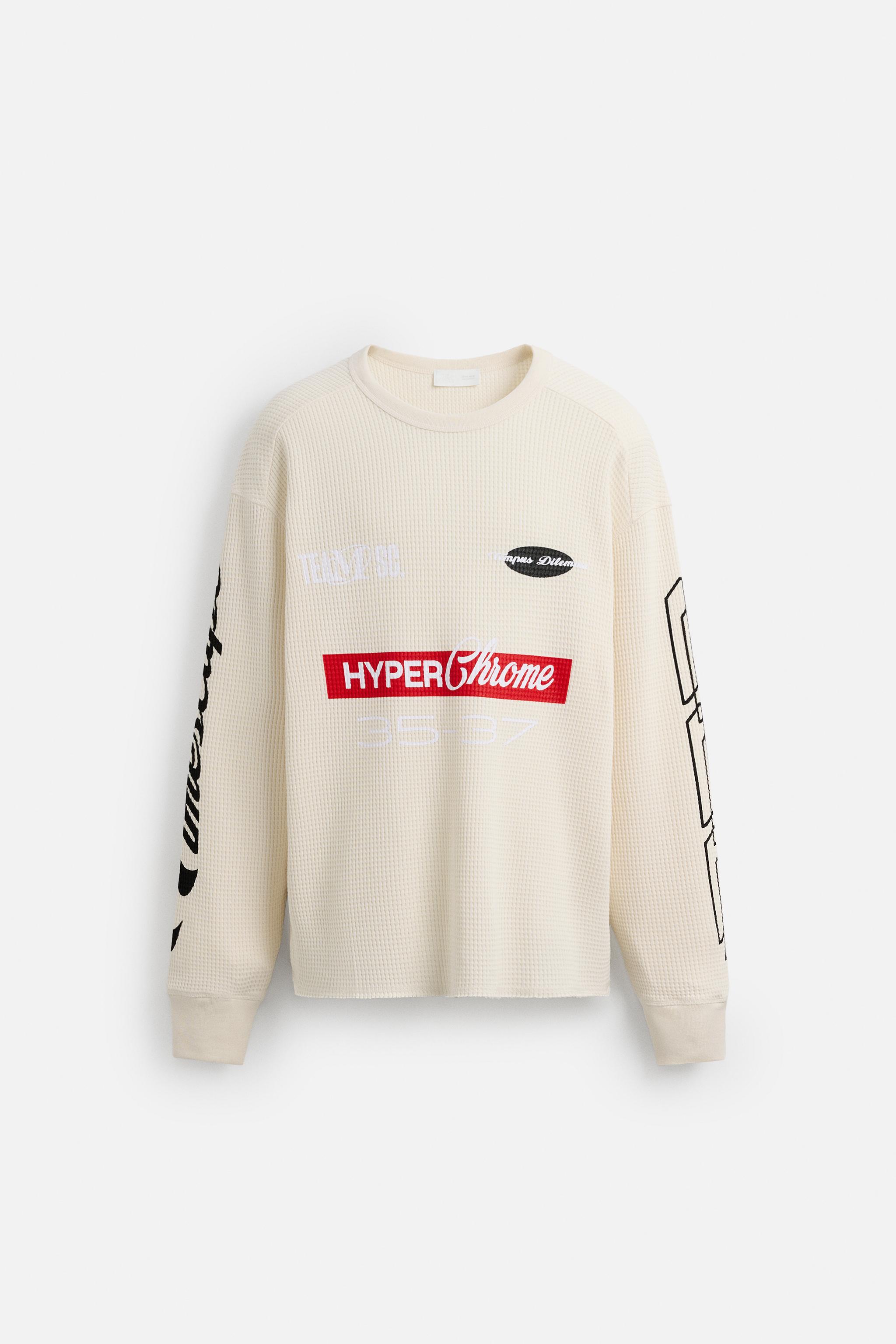 RACING PRINT CHECK SWEATSHIRT - Ecru | ZARA Australia