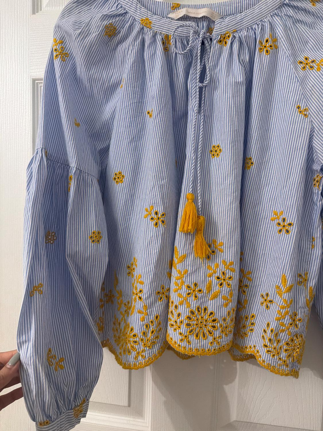 BLUE STRIPED SHIRT WITH EMBROIDERY - Image 2