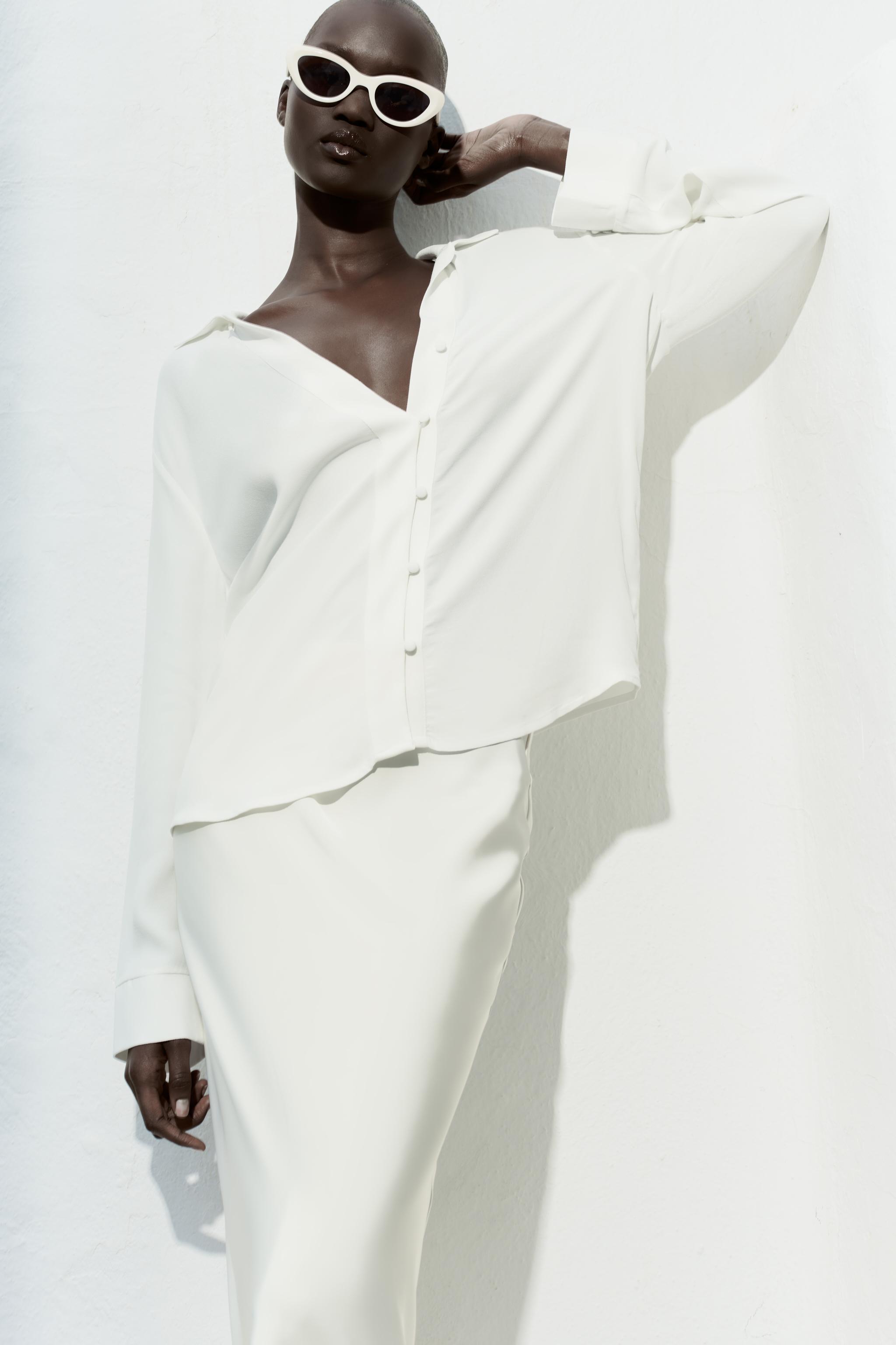 CREPE SHIRT - Oyster-white | ZARA United States