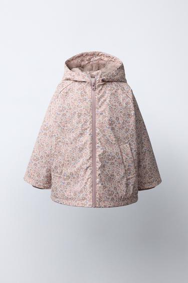 RUBBERISED WATER-REPELLENT FLORAL RAINCOAT - Light pink by Zara