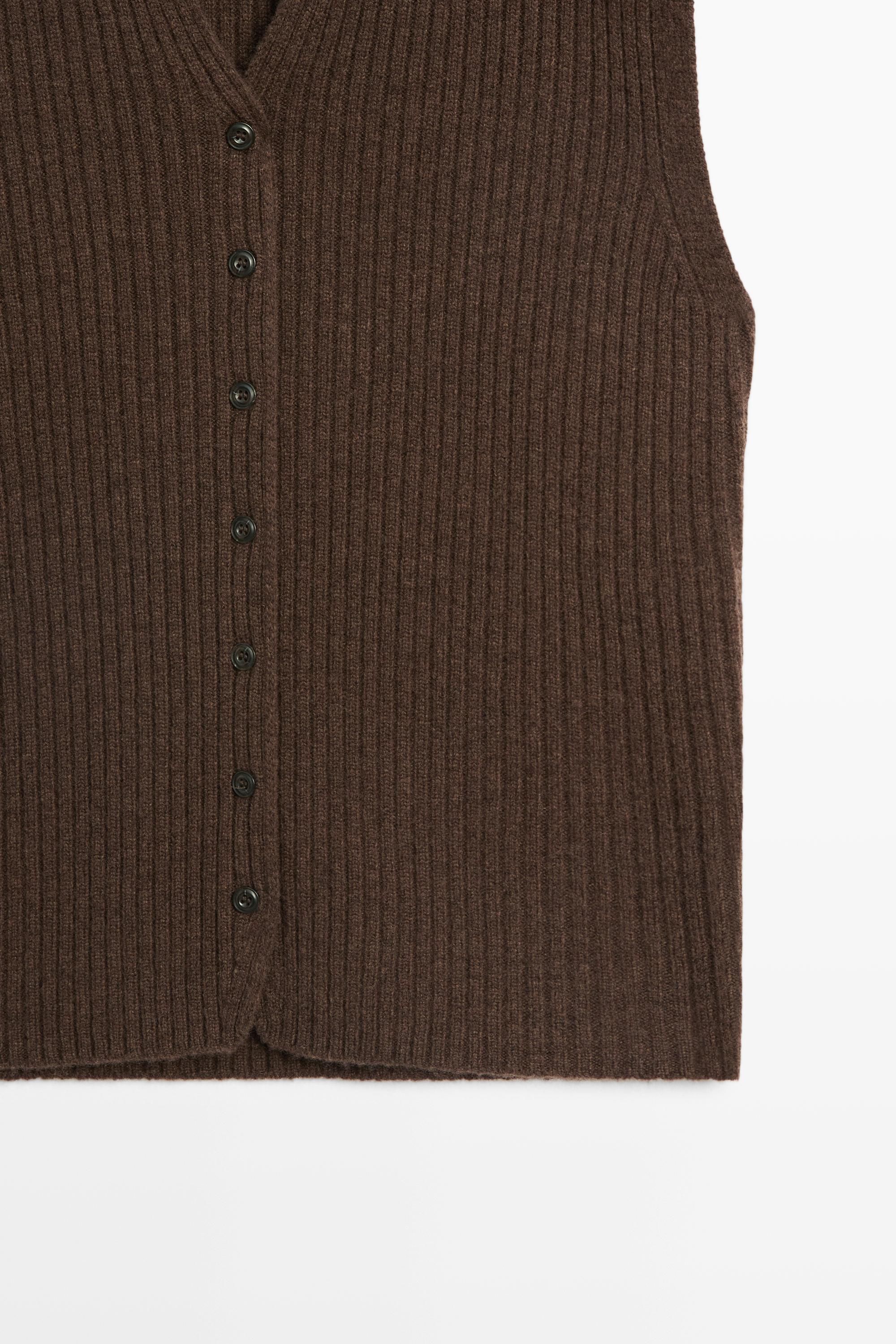 Gilet en maille côtelée 100 % laine