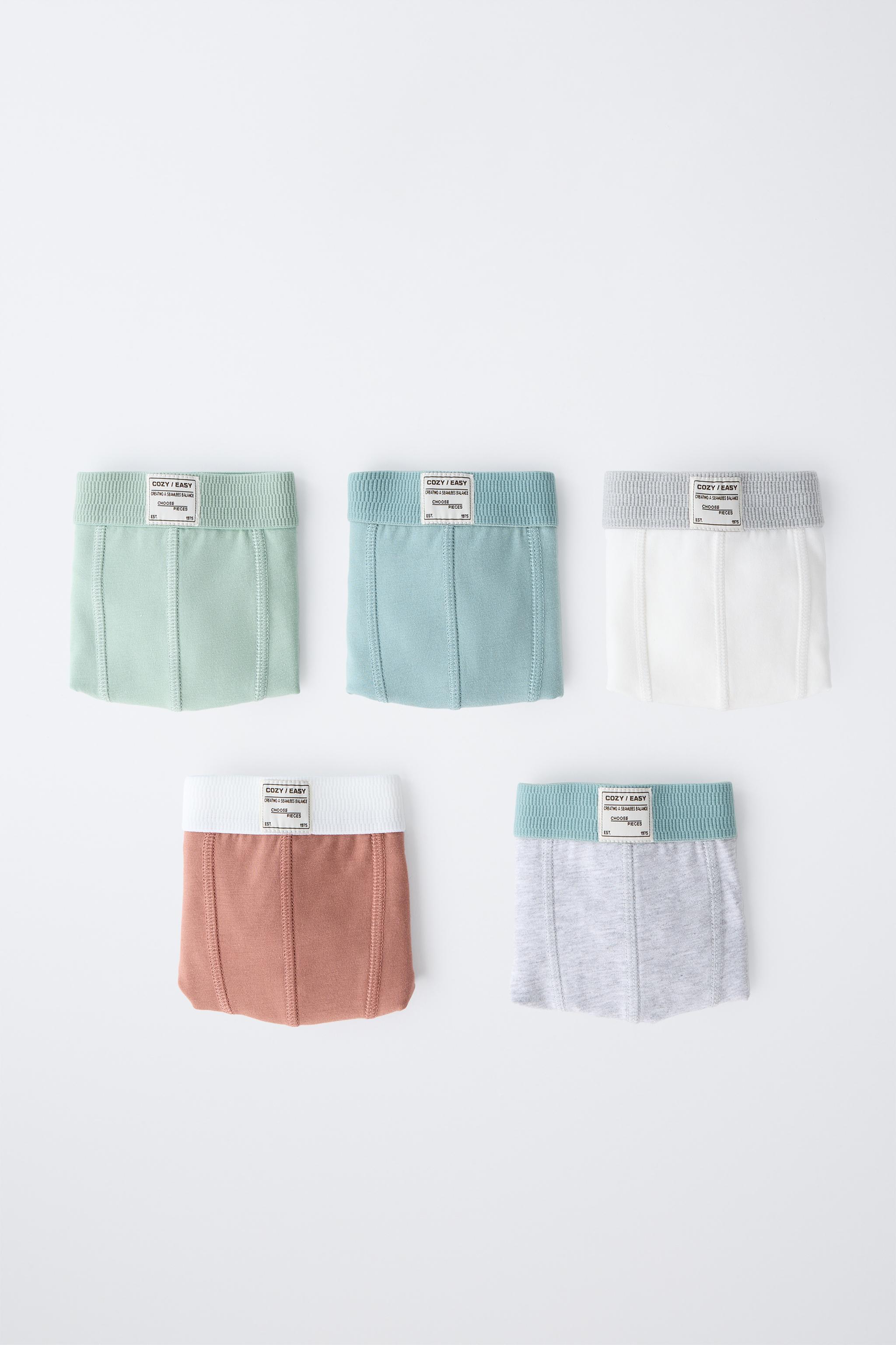 6-14/ LOT DE CINQ BOXERS ÉTIQUETTE Multicolore ZARA France